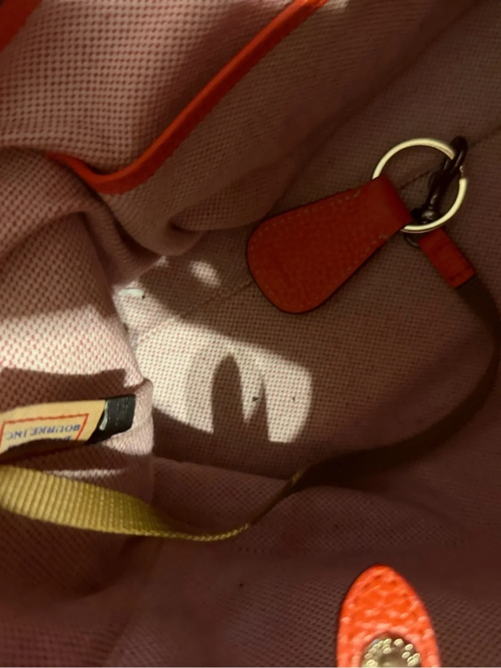 Orange Leather Hobo Shoulder Bag Dooney and Bourke plus change purse & keychain
